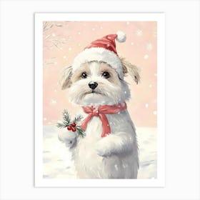 Santa Dog Art Print