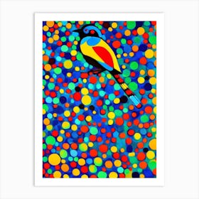 Mockingbird Yayoi Kusama Style Illustration Bird Art Print