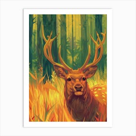 Deer In The Forest 28 Art Print