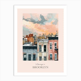 Mornings In Brooklyn Rooftops Morning Skyline 1 Art Print