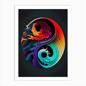 Colour 2, Yin and Yang Illustration Art Print