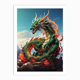 Dragon On Fire 1 Art Print