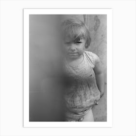 Untitled Photo, Possibly Related To Child Of Migrant Worker Standing By Tent Home Near Harlingen, Texas By Russel Art Print