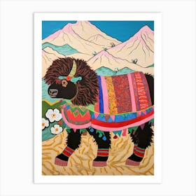 Maximalist Animal Painting Yak 3 Art Print