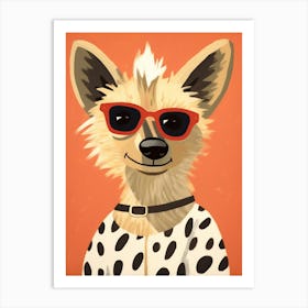Little Hyena Wearing Sunglasses Art Print