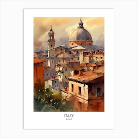 Italy, Rome 4 Watercolor Travel Poster Art Print