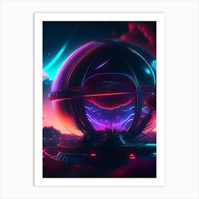 Ionosphere Neon Nights Space Art Print