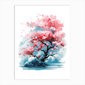 Sakura Tree Abstract Painting Art Print