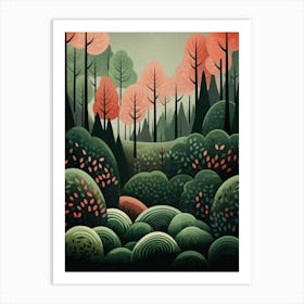 Forest Abstract Minimalist 4 Art Print