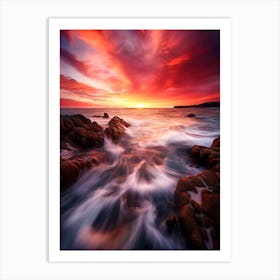 Sunset At The Beach x Art Print