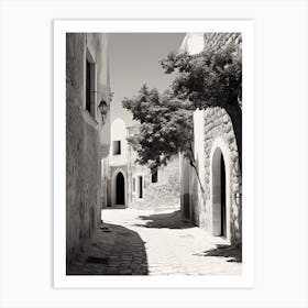 Rhodes, Greece, Mediterranean Black And White Photography Analogue 4 Art Print