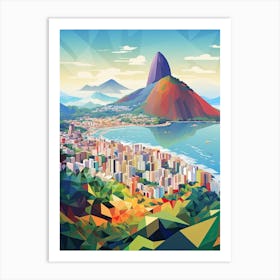 Rio De Janeiro, Brazil, Geometric Illustration 1 Art Print