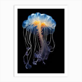 Portuguese Man Of War Jellyfish Neon Illustration 4 Art Print