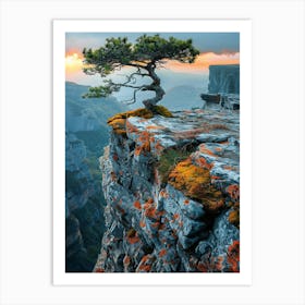 Lone Tree On The Cliff 1 Art Print