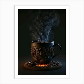 Coffee Cup With Smoke 1 Art Print