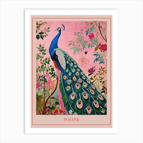 Floral Animal Painting Peacock 1 Poster Art Print