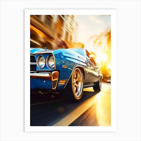 American Muscle Car In The City 022 Art Print