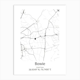 Bowie,United States Minimalist Map 1 Art Print