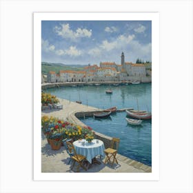 Golden Hour at the Dock Croatia Art Print