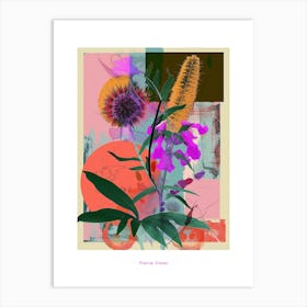 Prairie Clover 3 Neon Flower Collage Poster Art Print