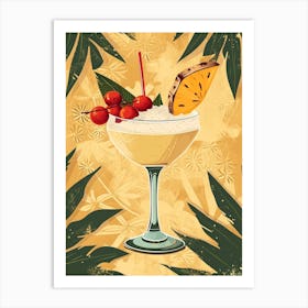 Art Deco Piña Colada Art Print