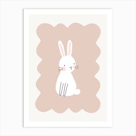 Scallop Edge Bunny Art Print