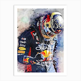 Max Verstappen Painting Racing Art Print