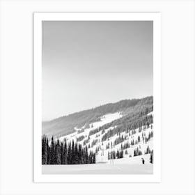 Sun Peaks, Canada Black And White Skiing Poster Art Print