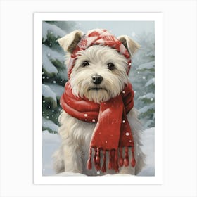 Westie In The Snow Art Print