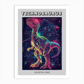 Futuristic Dinosaur Constellation Poster Art Print