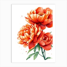 Watercolor Peonies Art Print