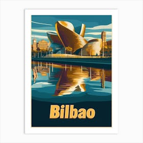 Aihrgdesign A Vintage Travel Poster Of Bilbao Featuring The I 088496b1 0628 447c 93b1 97c6e5258103 1 Art Print