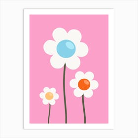 Cute Flowers Pink Art Print