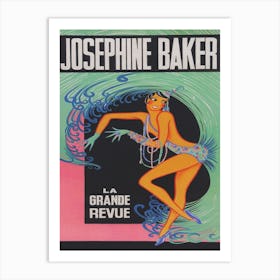 Josephine Baker, Dancer, French Entertainer, Vintage Poster Art Print