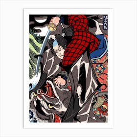 Spiderman Vs Batman Art Print