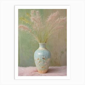 Soft Hues Mosaic Vase Art Print