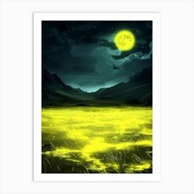 Moonlight In The Field Art Print