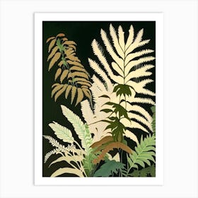 Japanese Holly Fern Rousseau Inspired Art Print