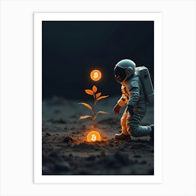 Bitcoins In Space 1 Art Print