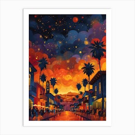 Sunset In Las Vegas Art Print