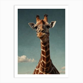 Giraffe With Glasses 1 Art Print