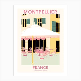Montpellier, France, Flat Pastels Tones Illustration 3 Poster Art Print