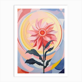 Gaillardia 4 Hilma Af Klint Inspired Pastel Flower Painting Art Print