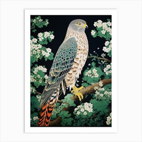 Ohara Koson Inspired Bird Painting Harrier 1 Art Print