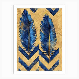 Blue Feathers 3 Art Print