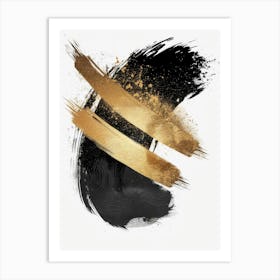 Gold And Black Abstract Painting 69 Art Print