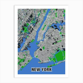 City map New York, USA Art Print