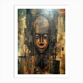 Whispers of Wisdom: Masked Tales from Africa's Heart Art Print