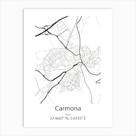 Carmona,Spain Minimalist Map Affiche