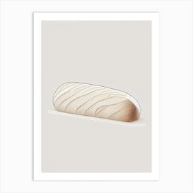 French Bread Bakery Product Minimalist Line Drawing 1 Art Print